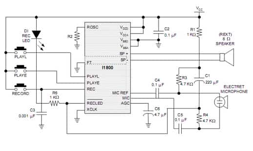 ISD1806X應(yīng)用電路圖 環(huán)-芯