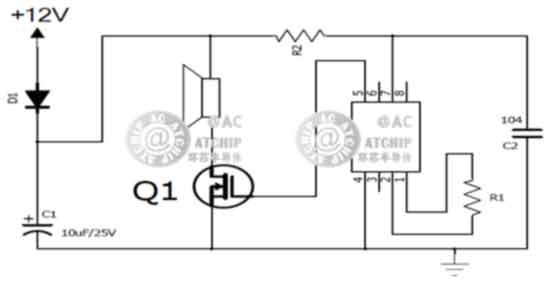 警報(bào)聲音效報(bào)警器芯片接線圖